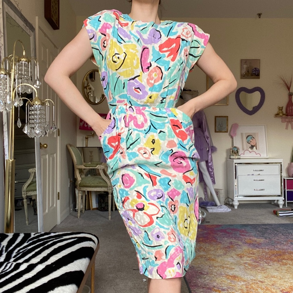 Vintage 80s 90s Multicolored Rainbow Liz Claiborne Size 6P